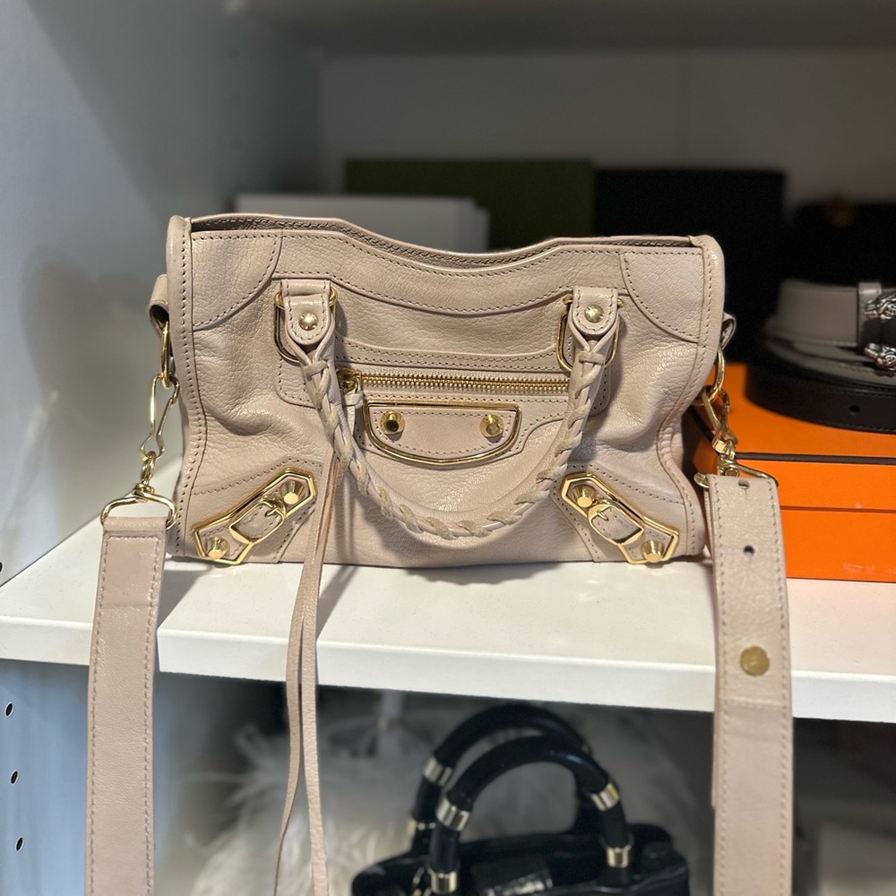 Balenciaga city bag - beige with gold hardware